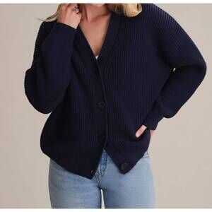 NEW 525 AMERICA emilia oversized cardigan in dark blue
